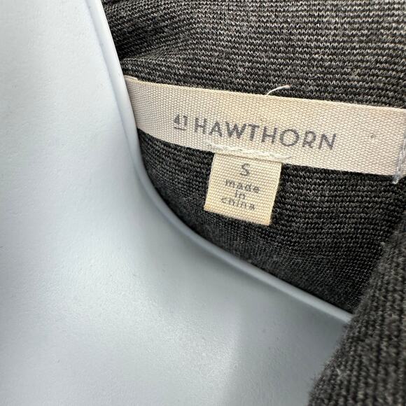 41 Hawthorn Blazer WMNS S Gray One Button 3/4 Ruched Sleeve Lined Knit Stretch - Picture 6 of 9